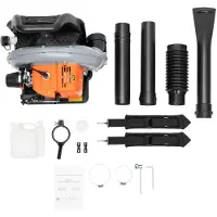 StarTech.com Benzin Laubbläser - 2-Takt Laubgebläse - Drehzahl einstellbar - Manueller Start - Handgebläse für Garten und Hof - Schwarz Orange
