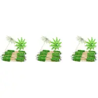 Tlily 120X Grüne Kokosnuss Baum Zahnstocher Papier Schirme Zahnstocher Handgefertigte Cocktail Sonnenschirm StöCke für Cocktail Dekorationen