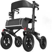 StarTech.com Leichter Rollator - Faltbare Gehhilfe - Höhenverstellbare Griffe - Tragkraft 180 kg - Gewicht 12,4 kg - Schwarz