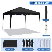 StarTech.com Gartenpavillon - Faltbarer Pavillon - 3 x 3 m - Höhenverstellbar - UV-Schutz - Wasserdichtes Oxford-Gewebe - Aluminiumrahmen - Schwarz
