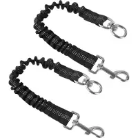 Markenlos Elastisches reflektierendes schockdämpfendes Hunde-Leinenverlängerung 2 Stück 40 bis 57 cm für Spaziergänge, Joggen und Radfahren