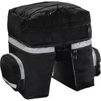 Famanu Fahrradtasche 3-teilig - Abnehmbare Rucksack - Schwarz