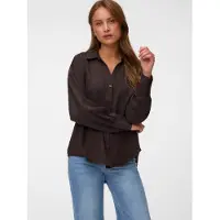 Vero Moda Langarmbluse "VMMELANEY QUEENY LS SHIRT WVN NOOS" Kunstfaser, loose fit