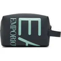 Emporio Armani Unisex. 245076_3R910 Kosmetiktasche mit schwarzem Maxi-Logo (OSFA), Lässig, Polyurethan