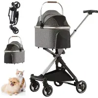 OEM Klettbares 3-in-1 Hunde- und Katzenwagen für den Alltag - All-Terrain Hunde- und Katzenwagen mit abnehmbarem Tragegestell