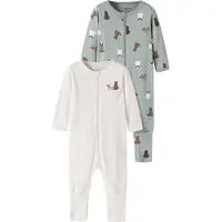 Name it Schlafanzug "NBMNIGHTSUIT 2P ZIP FF DOG NOOS" Packung, 2 aus Baumwolle und Jersey, lockere Passform, mit Säumen zum Umschlagen