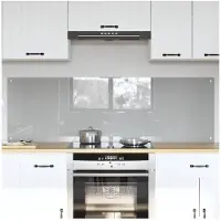 vidaXL Küchenrückwand 2 pcs Hellgrau 80 x 50 cm Gehärtetes Glas