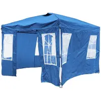 Costway Pop Up Faltpavillon 300x300cm, Pavillon höhenverstellbar, Gartenpavillon mit 4 abnehmbaren Seitenwänden Tasche & Sandsäcken, Partyzelt tragbar