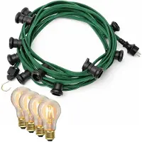 SPICELITE Illu-/Partylichterkette 10m - Außenlichterkette grün - 10x E27 EDISON LED Filamentlampen