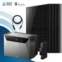 SolarMars Balkonkraftwerk 4000W mit Speicher Anker SOLIX Solarbank 4 E5000 Pro Set - 4000Wp ‚Äì 8 Module / Ohne Erweiterungsakku / Ohne Halterung