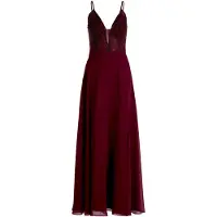 Vera Mont Abendkleid mit Stickerei in Deep Dahlia | Gr.: 36