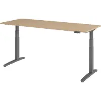 Bümö Schreibtisch elektrisch XBHM - Gestell: Graphit, Nachbildung: Eiche, Größe: 200 x 80 cm