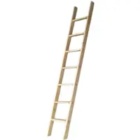 Proregal Stufenanlegeleiter natur Germany | 7 Stufen | 1,9m Länge | Ohne Traverse | Fichte, Braun | Holzleiter