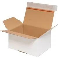Proregal Mega Deal 10x Automatikbodenkarton LxBxH 160x130x70mm mit Selbstklebeverschluss & Aufreißfaden Weiß Automatikkarton Versandkarton