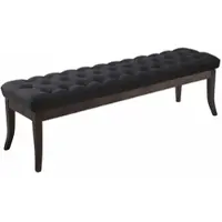 DELUKE Sitzbank CANNES Stoff Schwarz 150x38x46cm Dunkelbraun Sitzbank Flur Sitzhocker Esszimmerbank Polsterbank Schlafzimmer