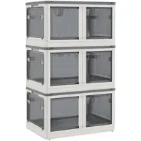 STILVORA Aufbewahrungsbox Kunststoff Weiß 60x42x34 cm, faltbar, stapelbar, mit Rollen