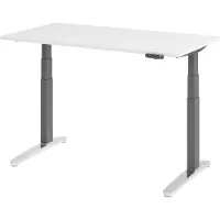 Bümö Schreibtisch elektrisch XBHM - Nachbildung: Weiß, Gestell: Graphit/Alu poliert, Größe: 140 x 80 cm