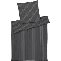 Elegante Soft-Flanell Bettwäsche Winston 135x200 cm + 80x80 cm anthra