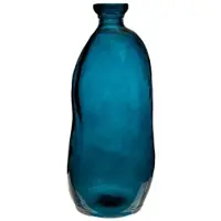 Wellhome - Vase aus Recyclingglas, blau, Ø 14,5 x 35 cm
