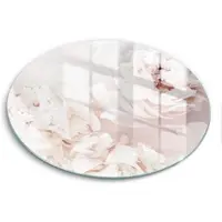 Wallfluent GLASPLATTE Ø 40 cm Pastell Pfingstrosen