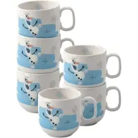 Villeroy & Boch Kinderbecher "Becher mit Henkel Disney Frozen 170 ml 6er Set bunt", bunt, B:8,2cm H:7cm, Porzellan, Trinkgefäße, Kinderbecher, Spülmaschinenfest, Mikrowellensicher