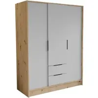 Masseno Drehtürenschrank CAVA 150,5/200/51 cm Modern Kleiderschrank 3-türig Eiche Artisan
