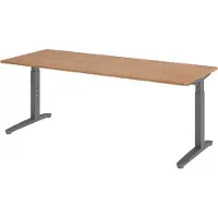 Bümö Schreibtisch Serie-XB - Gestell: Graphit, Nachbildung: Nussbaum, Größe: 200 x 80 cm