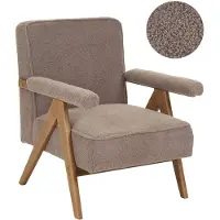 Beliani SESSEL Bouclé Taupe Evje
