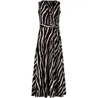 Zero Jerseykleid "Jerseykleid mit Gürtel", Damen, Gr. 38, EURO, bunt (cream, schwarz), Obermaterial: 97% Polyester PES. 3% Elasthan EL., Kleider Jerseykleid