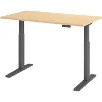Bümö Schreibtisch elektrisch XMKA - Nachbildung Ahorn, Gestell: Graphit, Größe: 140 x 80 cm