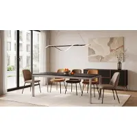WFL GROUP Rechteckiger Esstisch Ausziehbar – Minimalistischer Esszimmertisch mit Schwarzen Metallbeinen – 180 x 90 cm – Verlängerbar bis 270 cm – Schwarz
