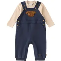 BORNINO HOME Cuddly Friends 2-tlg. Set Latzhose mit Shirt Hund, blau, 74