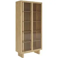 Vente-unique Vitrinenschrank Terlona Naturfarben Hell 93.5 cm