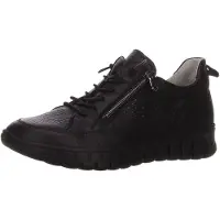 Waldlaufer H-Birdy 916009001 Damen Schnürer, Halbschuh, bequem, Leder, Schwarz - Damenschuhe Bequeme Schnürschuhe, Schwarz, leder (hirschleder)