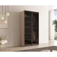 Masseno Drehtürenschrank ATELIO 101/200/51 cm Modern Kleiderschrank 2-türig Kaschmir