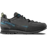 La Sportiva Boulder X Zustiegsschuhe für Damen und Herren mit griffiger Vibramsohle und Wildleder Obermaterial Carbon/Lake EU 40,5