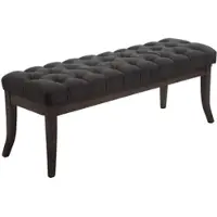 DELUKE Sitzbank CANNES Stoff Dunkelgrau 120x38x46cm Dunkelbraun Sitzbank Flur Sitzhocker Esszimmerbank Polsterbank Schlafzimmer