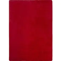 KADIMA DESIGN Kurzflorteppich Waschbar ISAR, einfarbig, aus Polyester, Rot, 120 x 160 cm
