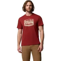 Columbia Men's CSC Seasonal Graphic T-shirt red oxide, hex woodblock badge (632) XXL