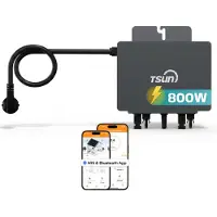 TSUN TSOL-MX800Lite 800 W Mikro-Wechselrichter, 2 MPPT, WiFi & Bluetooth, IP67, Micro Inverter für 2 Solarmodule inklusive 5m Anschlusskabel