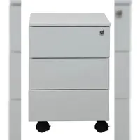 Proregal Rollcontainer Horse | 3 Schubladen | Seitengriff + Materialfach | HxBxT 55x39x59 cm | Metalldeckplatte | Grau