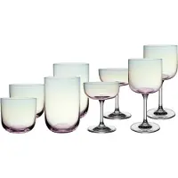 Villeroy & Boch Gläser-Set "Komplett-Gläser-Set Like Glass 8er Set", grau (pearl), B:2cm H:2cm, Glas, LIKE. BY , Trinkgefäße, Gläser-Set, Handwäsche wird empfohlen