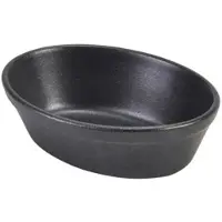 Genware Ovale Kuchenform Forge Steingut Gusseisen-Optik – 16 cm (6 Stk.)"