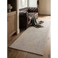 KADIMA DESIGN TEPPICHLÄUFER Uni KASOS Polyester Beige 80 x 150 cm