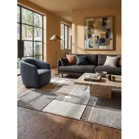 KADIMA DESIGN Niederflor-Teppich 80x140 cm Grau Läufer Wohnzimmer Flur Kurzflor Esszimmer THUR |