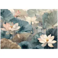 WALLARENA Fototapete Blumen in Grün | Gr.: 300 x 210 cm