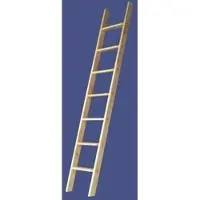 Proregal Stufenanlegeleiter Mit Spannschrauben Made in Germany 8 Stufen 2,2 m Länge Ohne Traverse Fichte Braun Holzleiter
