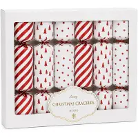 WDMT Set mit 6 luxuriösen Christmas Crackers Rot/Weiß – Festliche Weihnachtscracker – Weihnachtliche Tischdekoration – Zubehör für das Weihnachtsessen
