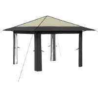 Syfax Gazebo ohne Seitenwand 3,3 x 3,3 m Creme und Anthrazit