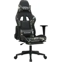 Décoshop26 - Bürostuhl Gaming-Stuhl mit Lendenkissen und Fußstütze Camouflage-Design mehrfarbiges PVC DEC025938 DEC025938